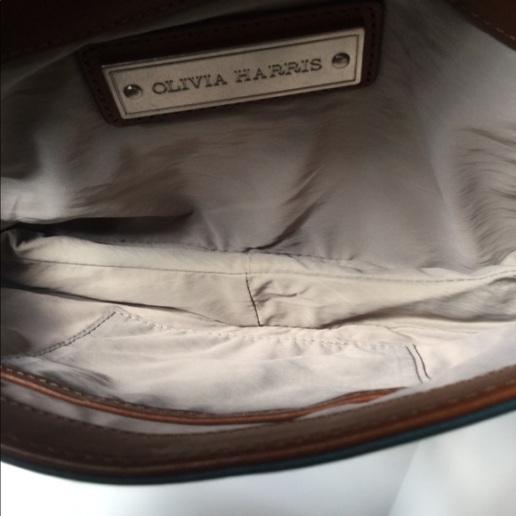 Olivia Harris Teal & Brown Leather Chain Strap - Picture 7 of 8